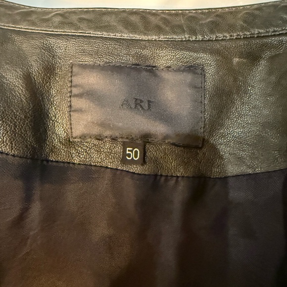 ARI Men's Olive Leather Jacket from Italy - Picture 8 of 8
